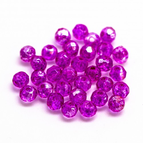 Бусины рондели 2*2мм (фуксия прозрачная)